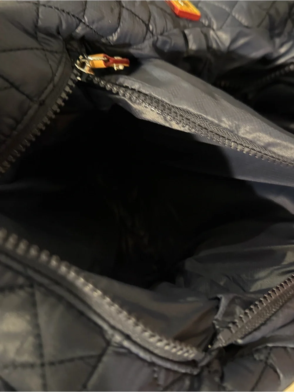 MZ Wallace Quilted Navy Shoulder Tote